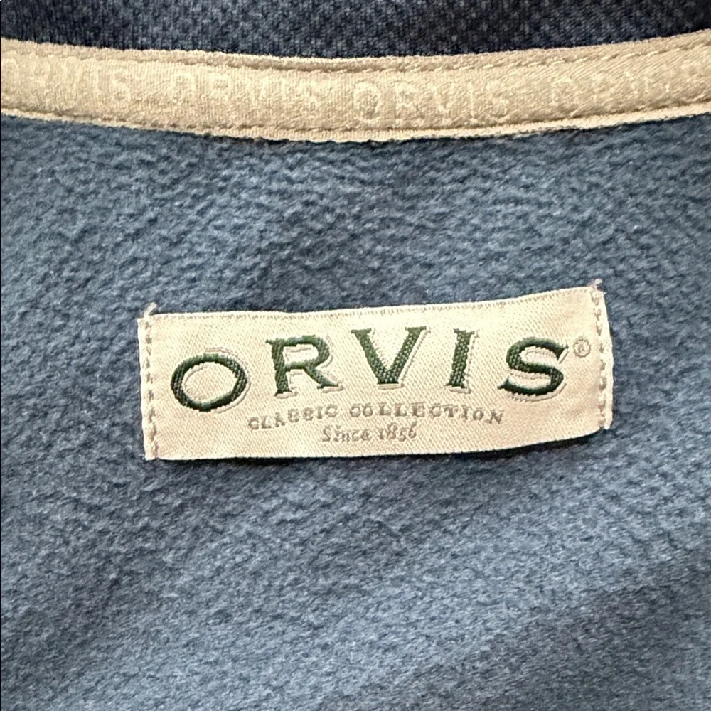 Orvis Men’s Large Blue Gray Full Zip Performance Fleece Jacket Zippered Pockets